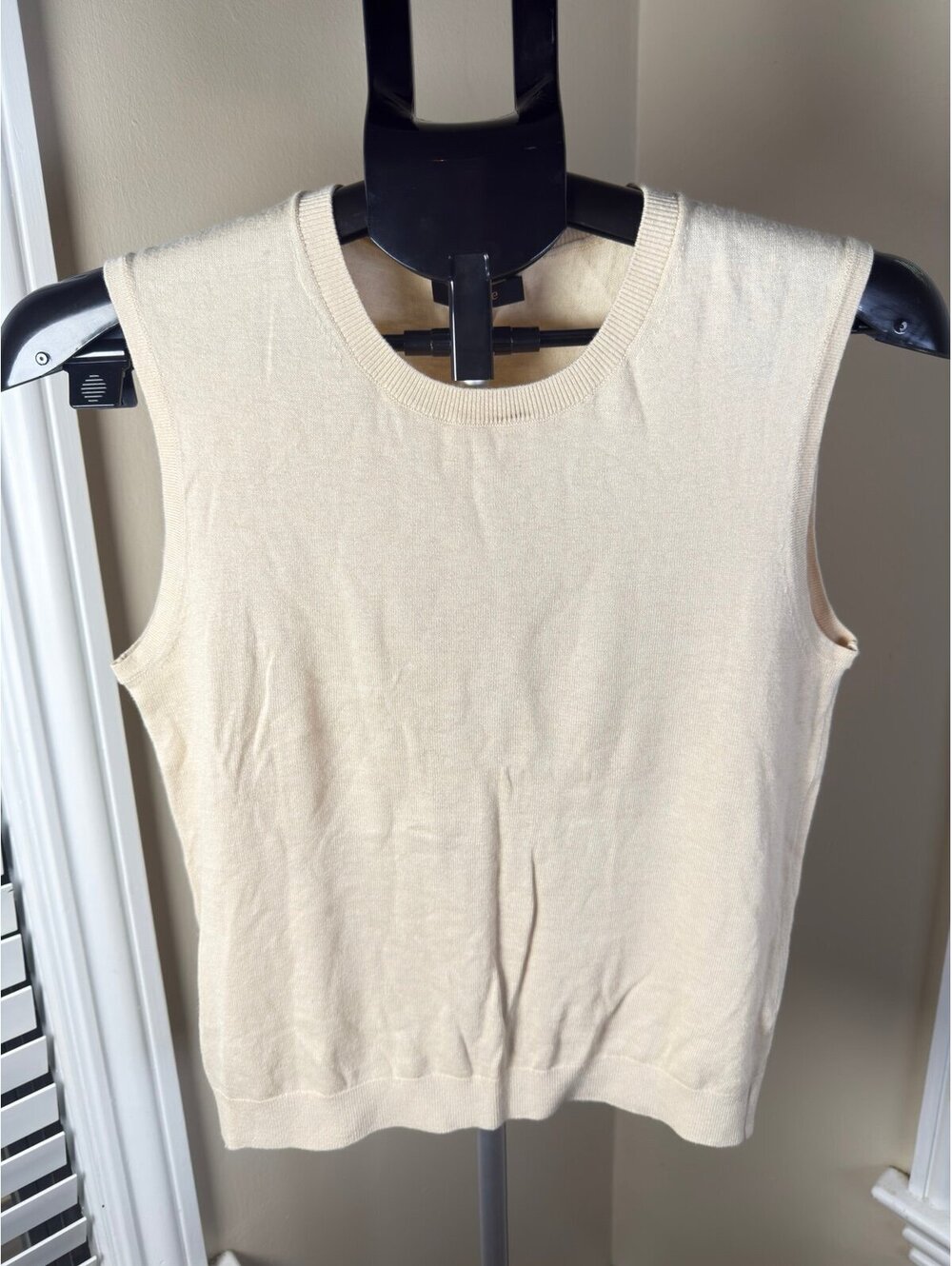 Quince Cotton Cashmere Sweater Shell Heather Oatmeal XS Sleeveless Knit Tank NWO